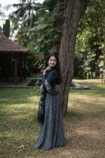 Ajrakh Cotton Blue Printed Skirt