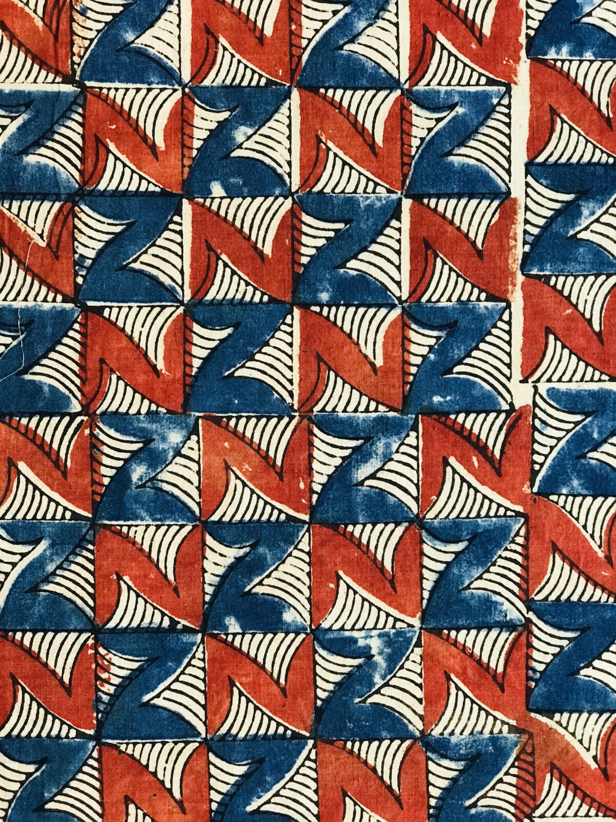 Hand block printed Ajrakh fabric
